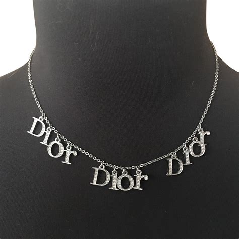 dior necklace dior logo|christian dior logo necklace.